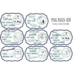 Stickserie - ITH Mug Rugs Crazy Cats Doodle 